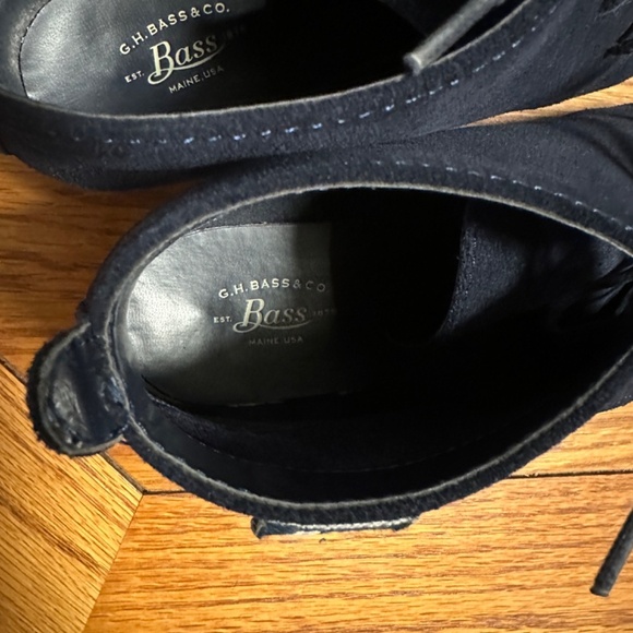 *G.H. BASS & CO.* Dark Blue Suede Booties Size 5.5 - Picture 7 of 8